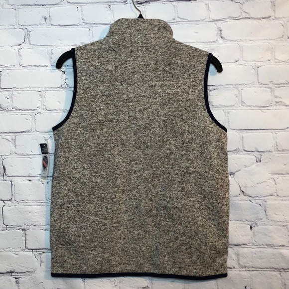 NWT Boy’s Large CHAPS Heather Gray Full Zip Vest - Picture 6 of 11